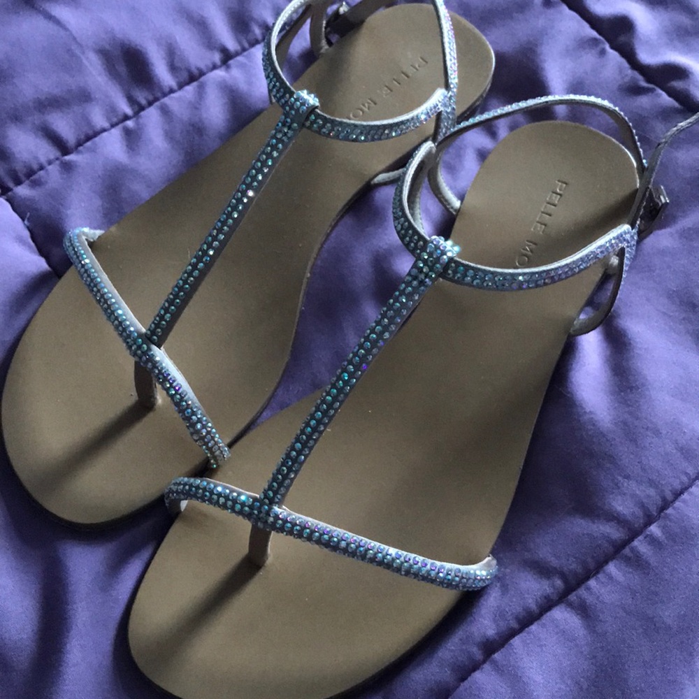 Pelle Moda blush silk sandals